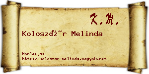 Koloszár Melinda névjegykártya